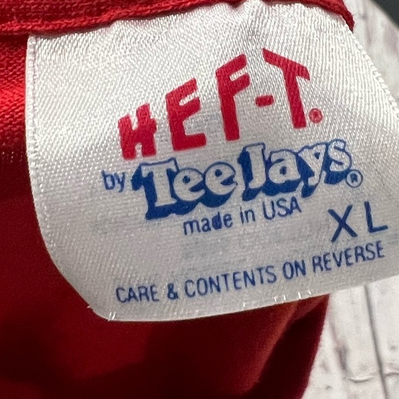 Vintage 1980s Gary Rice Eaters Volleyball Red Long Sleece Crewneck Tee Tshirt - Picture 4 of 4